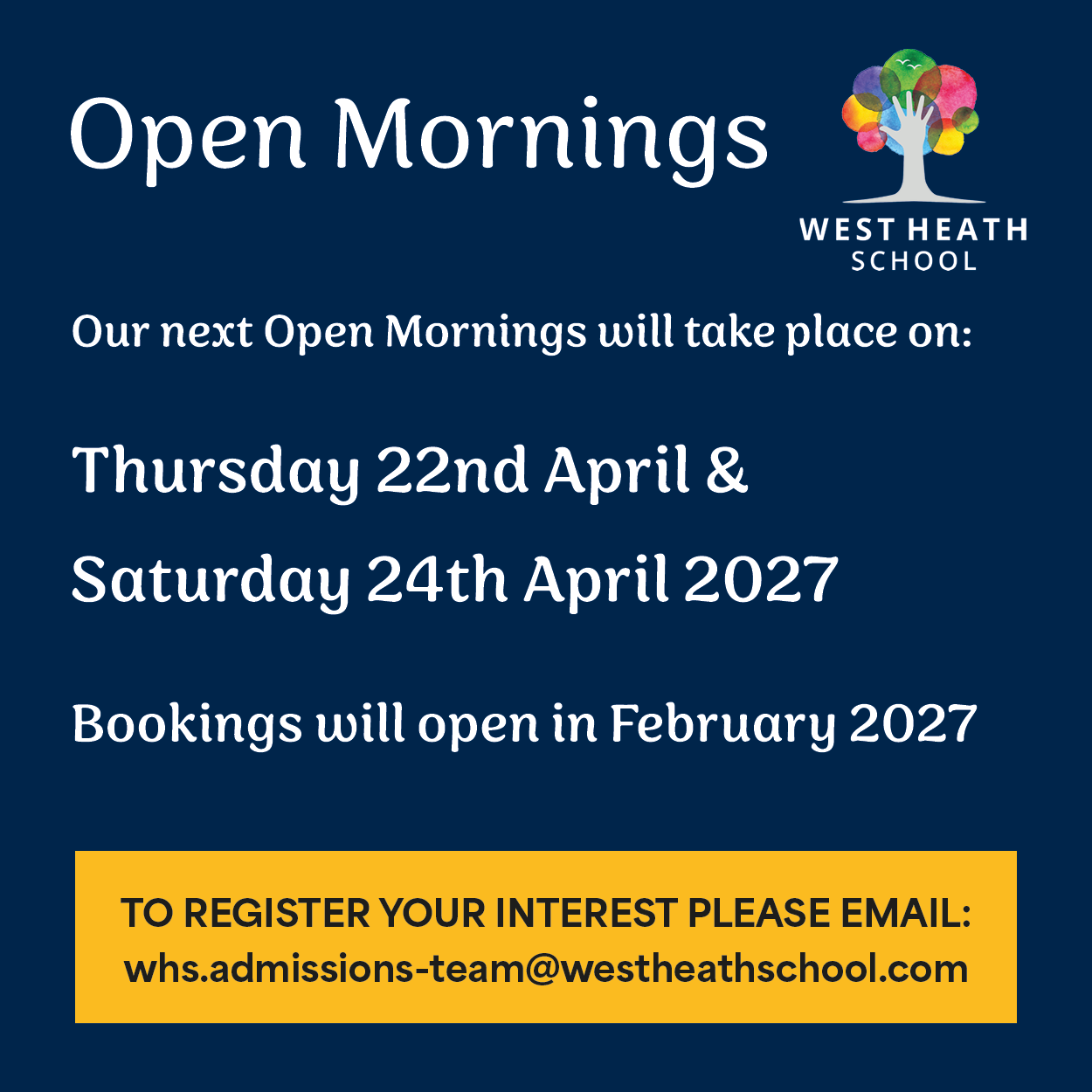 WHS Open Days 2026