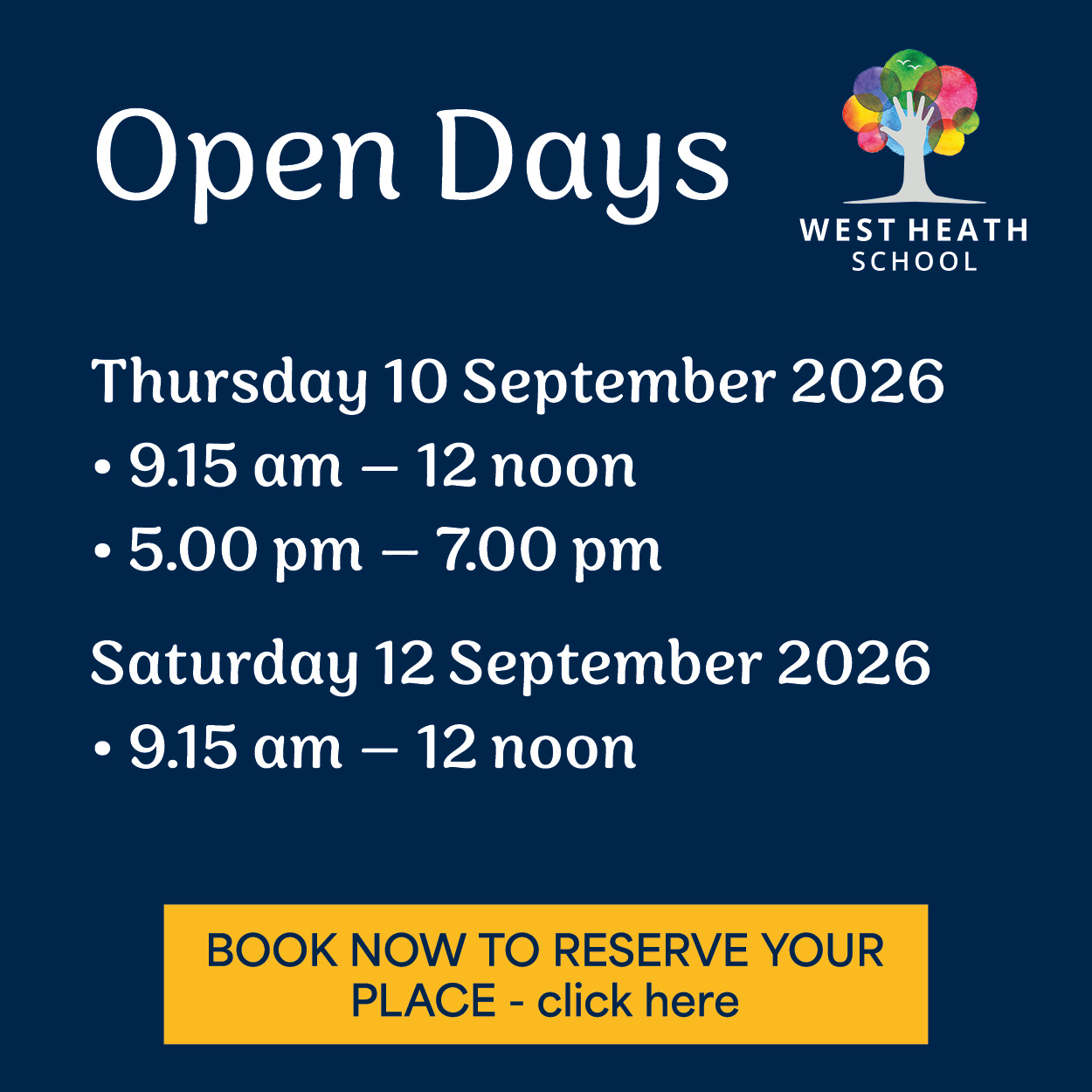 WHS Open Days 2026